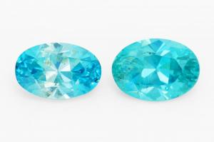 Парный Голубой Циркон 1,75 карат