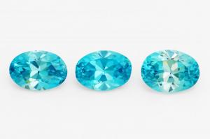 Голубой Циркон комплект 3,17 карат