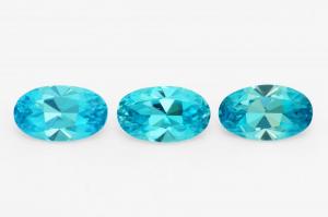 Голубой Циркон комплект 3,43 карата