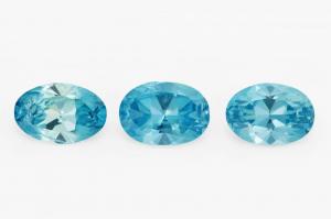 Голубой Циркон комплект 3,58 карат